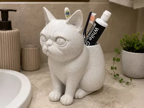 Grumpy Cat Toothbrush Holder & Cat Pen Holder