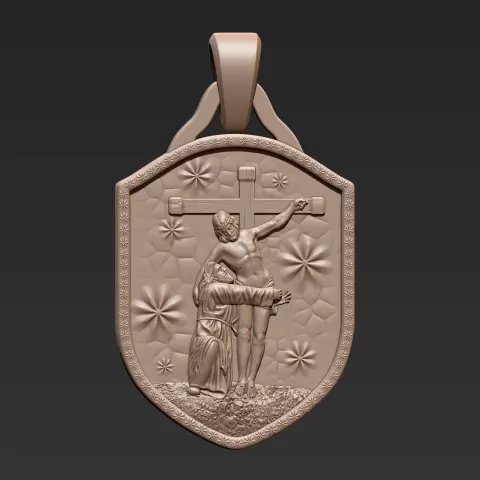 Crucifixion of Jesus Christ Detailed Christian Pendant - MIDNIGHT ART