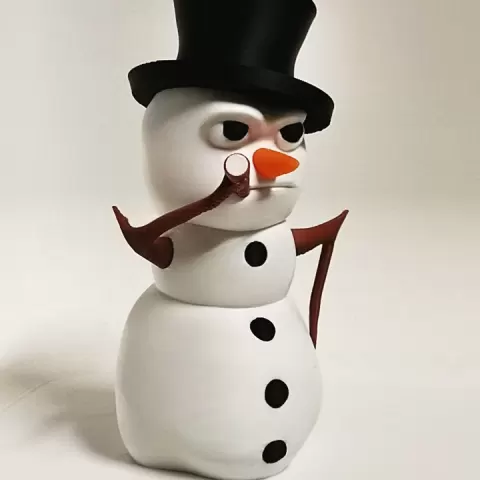 Grumpy snowman by BT3D&DeusCat