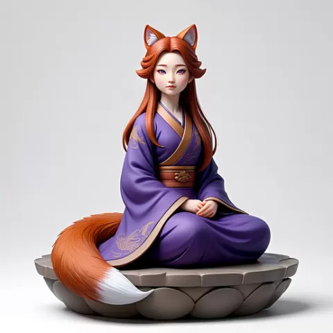 3401 Fox Spirit Woman in Pu Song Ling Style, Halloween, fox, spider, troll, gnome, gorgon, wild, bat, monster, gothic, wizard, witch, werewolf, horror, beast, mutant spider, skeleton, skull, 3D, STL