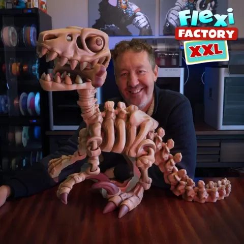 Flexi Factory Skeleton Raptor Dinosaur (Velociraptor) with XXL and 3MF Included! by Flexi Factory