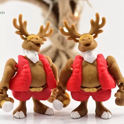 Cobotech Articulated Moose Drinking Beer - Fun Cobotech Unique Toys - Fun Christmas Decor - Fun Desk Decor by Cobotech