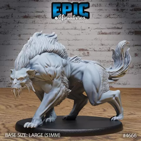 Warg Beast / Dire Wolf / Wild Animal Creature / Evil Predator / Hound Monster / Big Were Canine / Forest Creature / Classic Woodland Encounter by Epic-Miniatures