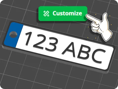 Car plate Keychain Creator [OpenSCAD]