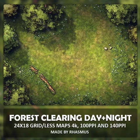 Forest Clearing Map by Rhasmus Battlemaps