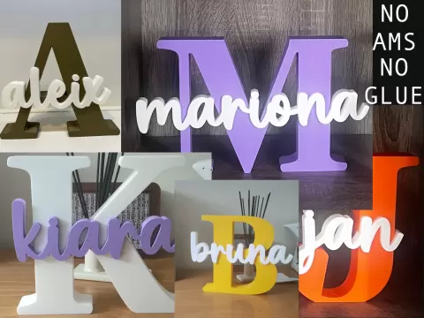 Layered Initial and Name Sign