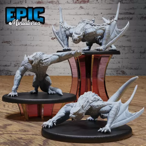 Emperor Wyvern Set / Bulky Mountain Dragon / Winged Reptile / Draconic Wizard Mount / Magical Mine Encounter / Drake Army by Epic-Miniatures
