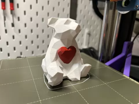Bear with Heart - Low Poly