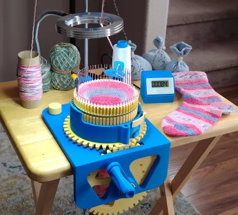 Circular Sock Knitting Machine For My MOM and YOU! V2! With Ribber. Legare Style Machine!