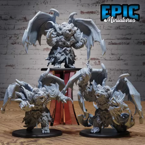 Winged Bear Druid Set / Werebear / Armored Grizzly Beast / Mysterious Wild Animal / Evil Nature Guard / Forest Army / Flying Woodland Encounter by Epic-Miniatures