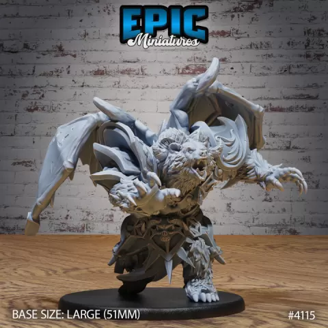 Winged Bear Druid Attack / Werebear / Armored Grizzly Beast / Mysterious Wild Animal / Evil Nature Guard / Forest Army / Flying Woodland Encounter by Epic-Miniatures
