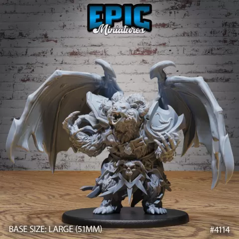 Winged Bear Druid / Werebear / Armored Grizzly Beast / Mysterious Wild Animal / Evil Nature Guard / Forest Army / Flying Woodland Encounter by Epic-Miniatures