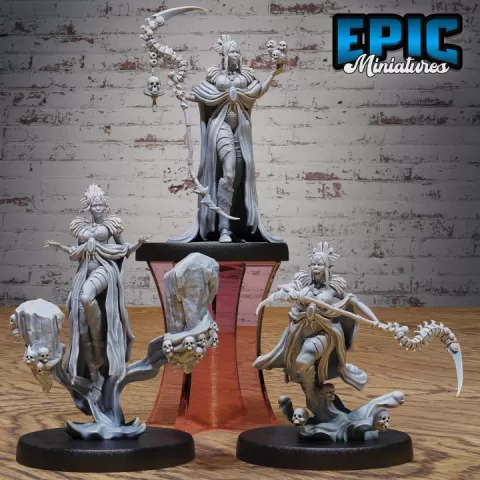 Elf Warlock Female Set / Elvish Sorceress / Elven Wizard / Magician / Mysterious Witch / Beast Tamer / Nature Warrior / Forest Army by Epic-Miniatures