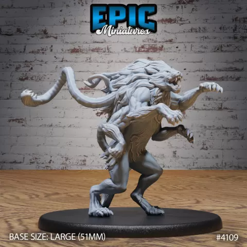 Alpha Phase Panther Angry / Classic Forest Monster / Tentacle Beast / Werepanther Creature / Evil Puma / Woodland Encounter by Epic-Miniatures