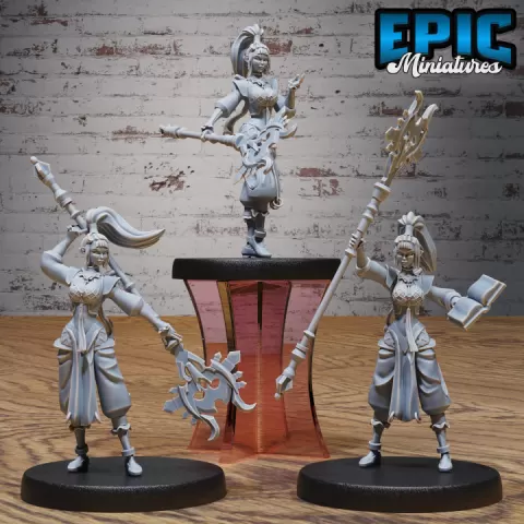 Elf Sorceress Set / Elvish Worker / Elven Wizard / Magician / Mysterious Witch / Beast Tamer / Nature Guard / Magic Fighter / Forest Army by Epic-Miniatures