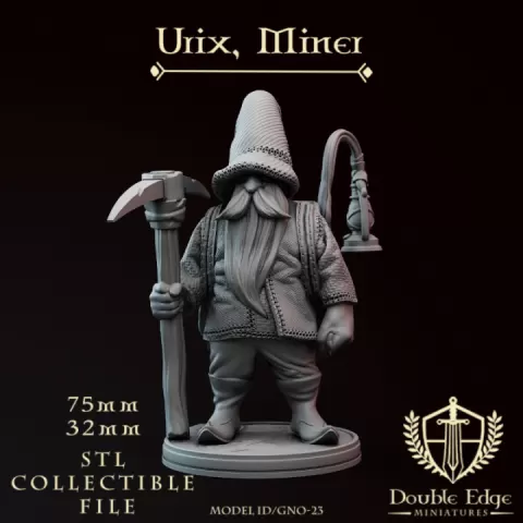 Urix, Miner by Double Edge Miniatures