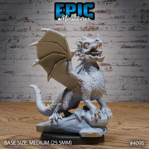 Green Dragon Wyrmling Roaring / Legendary Drake / Ancient Flying Dragonborn / Evil Beast / Winged Mountain Encounter by Epic-Miniatures