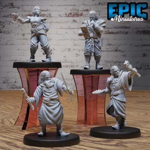 Elf Villager Set B / Elvish Worker / Elven Humanoid / Mysterious Colonist / Settler / Beast Tamer / Mysterious Colonist / Settler / Nature Guard / Magic Fighter / Forest Army by Epic-Miniatures