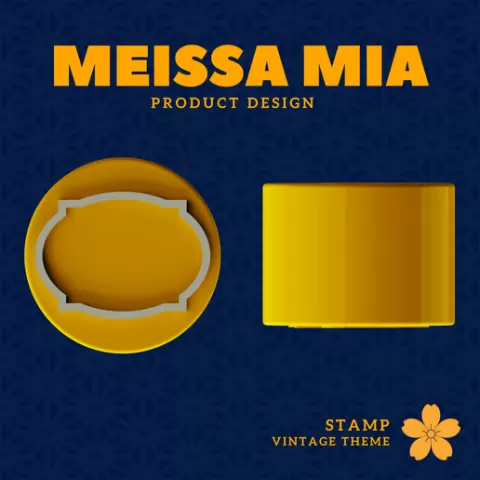 60. Vintage Frame V60 Stamp – Vintage Geometric Motif Shape Stamp – Timeless Patterns of Geometry – Digital 3D Print File for Planners, Journals & Cozy Creative Projects