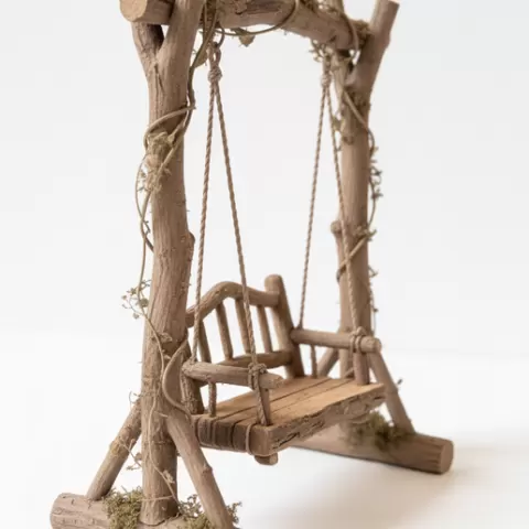 Rustic Wooden Swing Bench – 3D Printable Model