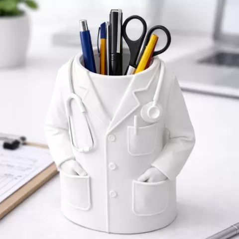 Doctor Coat Pen Holder – Medical Desk Organizer STL | Doctor Lab Coat Pen Stand