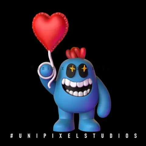 Cute Love Monster with Heart Balloon – 3D Printable STL Valentine Gift Character Figurine