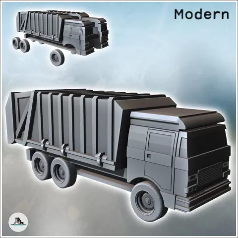Modern Dump Truck with Front Cab (8) - Cold Era Modern Warfare Conflict World War 3 RPG Post-apo WW3 WWIII by Hartolia Miniatures