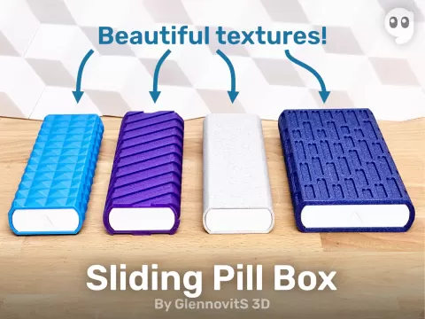 Sliding Pill Box (textured box weekly medication)
