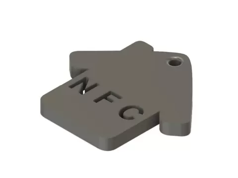NFC House Keychain / Keyring - Trash Can Guy