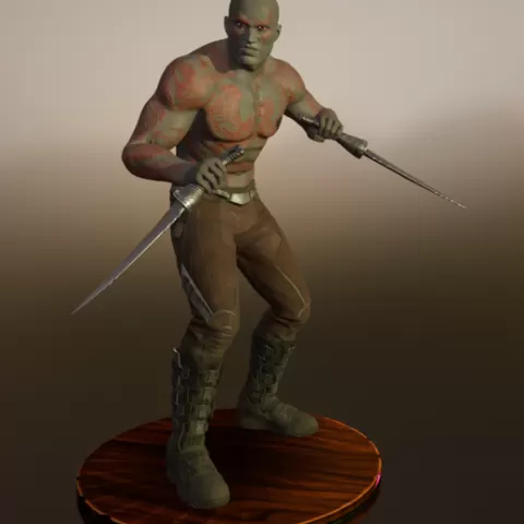 Drax the Destroyer - Battle Ready Stance | Guardians of the Galaxy 3D Printable STL | Base Included