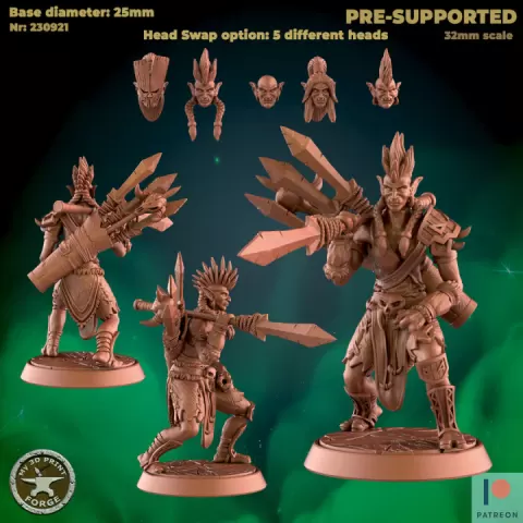 Troll Headhunter Female Attack by My3DPrintForge