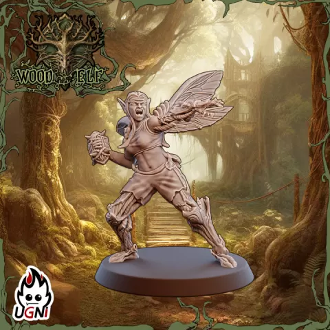 x2 Elf Thrower #02 - Wood Elf - Fantasy Football by UGNI Miniatures