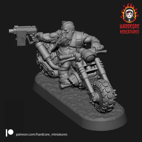Space Dwarf Biker #2 by Hardcore Miniatures