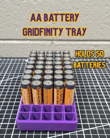 AA Gridfinity Battery Bin (4x2x3)