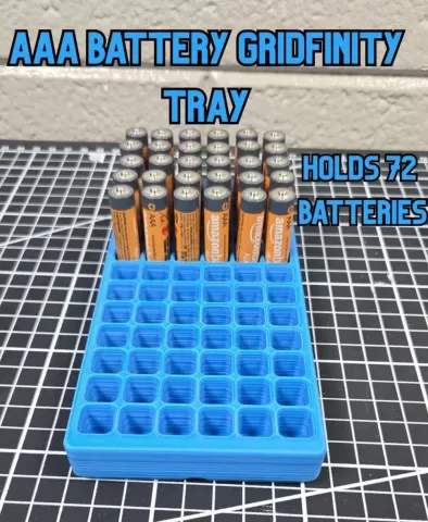 AAA Battery Gridfinity Bin (4x2x3)