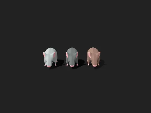 Cartoon Low Poly Rat Pack - neagww