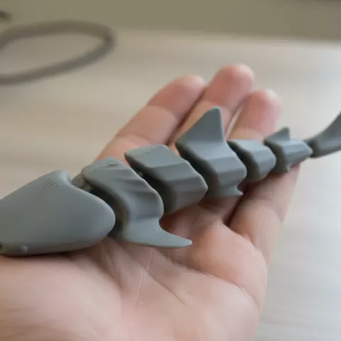🦈🐟Cute Flexible Shark Fish – 3D Printable Fidget Model