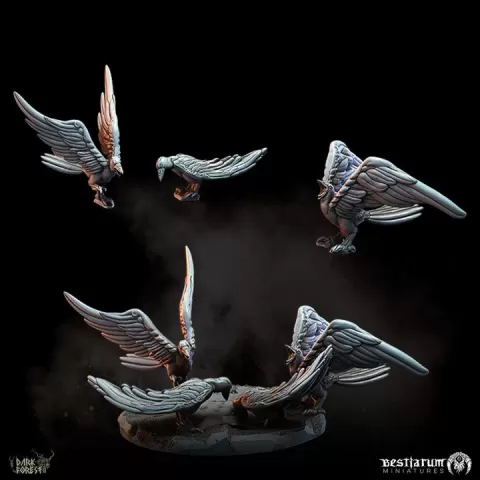 Crows x4 | Wrath of the Wild | Terrain - Fantasy by Bestiarum Miniatures