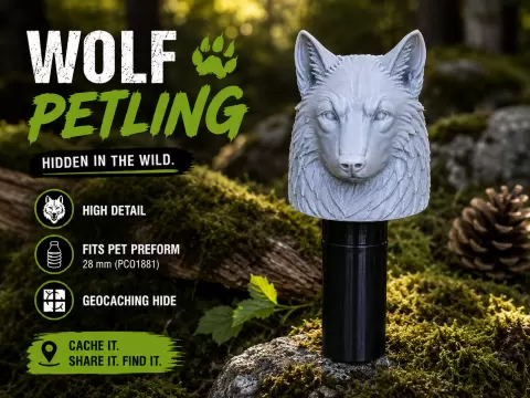 Wolf Geocaching Geocache PETling