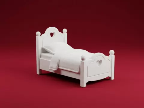 Dollhouse Single Bed 3D Model