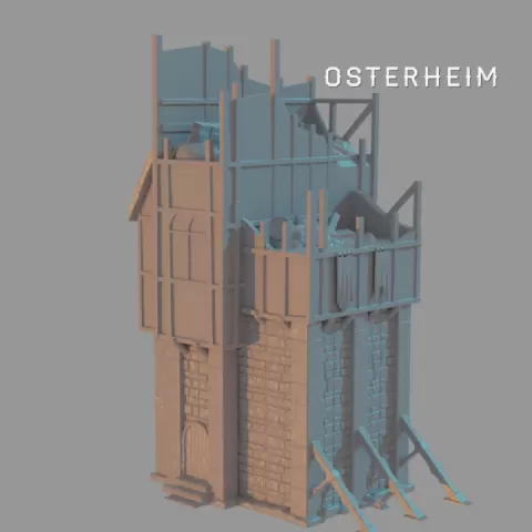 OSTERHEIM - 1st Ruined Tall Merchant House by Catatonic Mushroom Miniatures