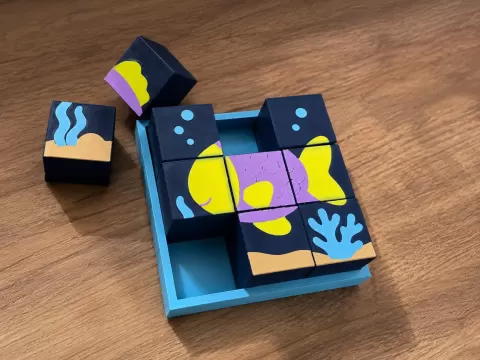 Fish Box Puzzle (with tray)