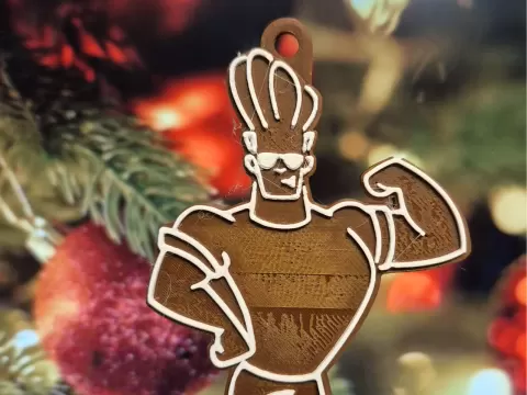 Johnny Bravo Gingerbread Christmas Tree Ornament
