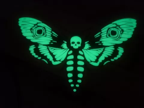 DEATH'S HEAD HAWK MOTH ( GLOW IN THE DARK )