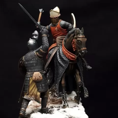 Battle Lake Peipus 1242 - Bishop of Dorpat vs Rus noble warrior by Northern Crusades Miniatures