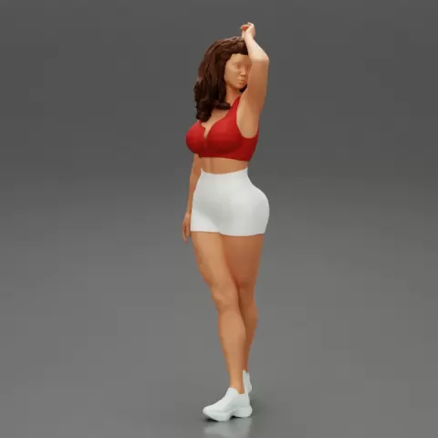 Young Woman Standing in Sports Outfit by 3DGeschaft Miniatures Figures