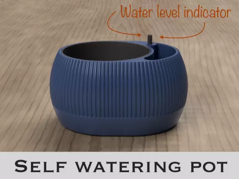 Self watering plant pot with water level indicator