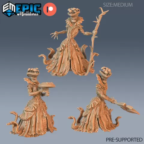 Fungus Queen Set / Mushroom Lady / Fungi Lord / Female Forest Warrior / Swamp Guard / Mold Infested Folk by Epic-Miniatures
