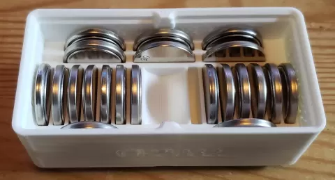 CRxxxx Button Cell Battery Holders (Gridfinity, Stackable, Labelled)