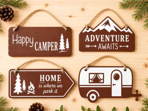 Camping Decor Signs Set